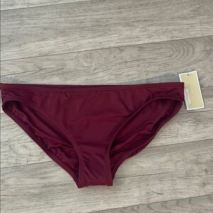 🎉 Michael Kors Red burgundy Bikini Swimwear bottoms NWT xl